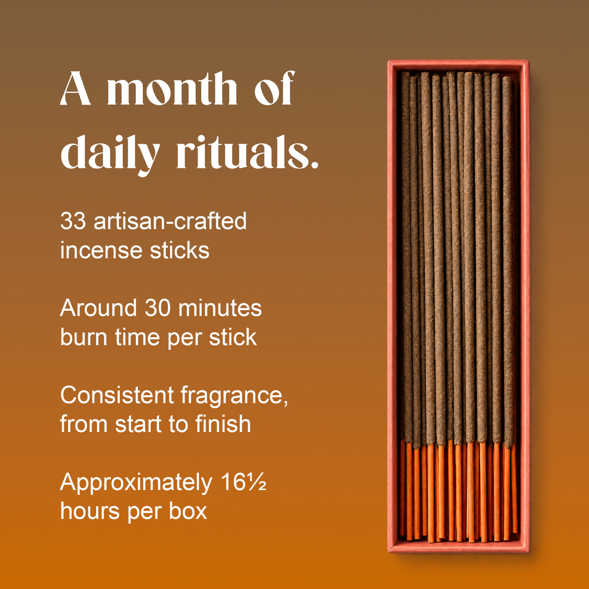 A month of daily rituals: Khalira box of 33 hand-rolled sticks, about 30 minutes per stick and 16½ hours per box